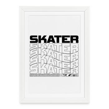 Patineur - Affiche encadrée (27 × 37 cm) - blanc - Devant