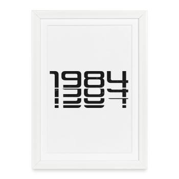 Glitch 1984 Art des chiffres - Affiche encadrée (27 × 37 cm) - blanc - Devant