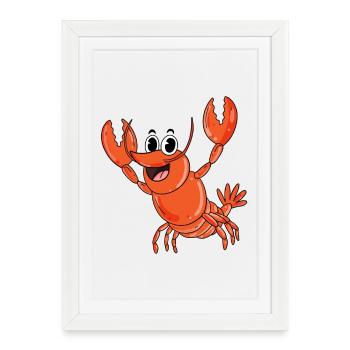 Homard - Affiche encadrée (27 × 37 cm) - blanc - Devant