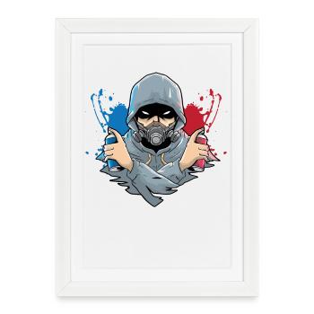 Pulvérisateur Graffiti - Affiche encadrée (27 × 37 cm) - blanc - Devant