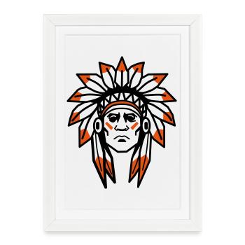 Native Americans Apache Native Chief - Framed poster (27 × 37 cm) - white - Front