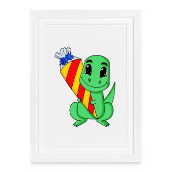 Education dinosaur 1 class - Framed poster (27 × 37 cm) - white - Front
