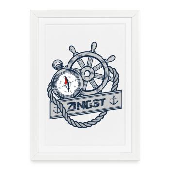 ZINGST - Dein Statement für Fischland Darss Zingst - Gerahmtes Poster (27 × 37 cm) - Weiß - Vorne