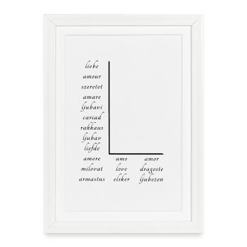 Love on many different languages - Framed poster (27 × 37 cm) - white - Front