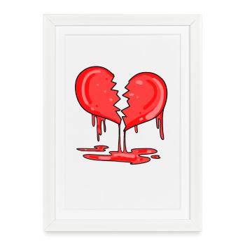 Cœur brisé - Affiche encadrée (27 × 37 cm) - blanc - Devant