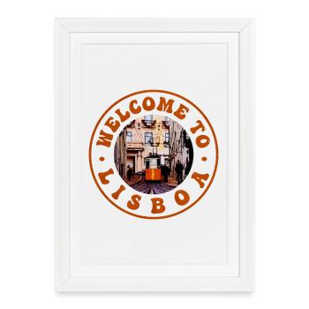 Bienvenue à Lisbonne Tramnostalgia - Affiche encadrée (27 × 37 cm) - blanc - Devant
