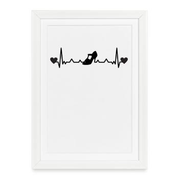 Latin solo danse chaussures femmes latin Heartbeat - Affiche encadrée (27 × 37 cm) - blanc - Devant