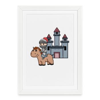 Medieval Knight Castle Warrior - Framed poster (27 × 37 cm) - white - Front