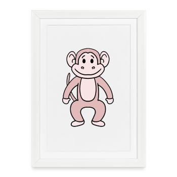 Singe - Affiche encadrée (27 × 37 cm) - blanc - Devant