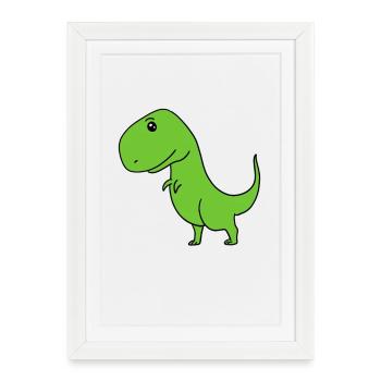 Dinosaures - Affiche encadrée (27 × 37 cm) - blanc - Devant