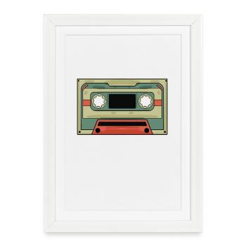 Cassette Tapes Mixtape Vintage Retro Cassette - Framed poster (27 × 37 cm) - white - Front