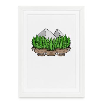 Mountain Mountains - Framed poster (27 × 37 cm) - white - Front