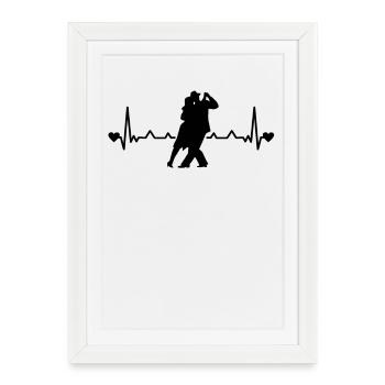 Tango Argentino Heartbeat Tango Danseur Couple - Affiche encadrée (27 × 37 cm) - blanc - Devant