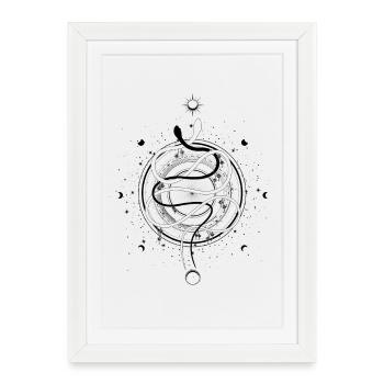 Serpents Lune Phase Occulte Wicca Goth Clothes - Affiche encadrée (27 × 37 cm) - blanc - Devant