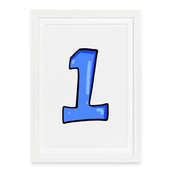 Paragraphe 1 Bleu - Numéro un - Affiche encadrée (27 × 37 cm) - blanc - Devant