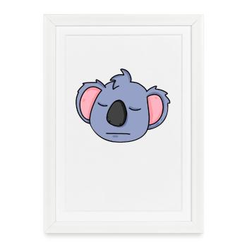 Tête de Koala - Affiche encadrée (27 × 37 cm) - blanc - Devant