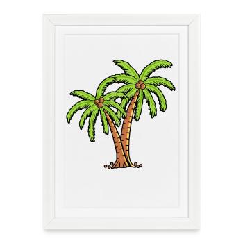 Palmiers - Affiche encadrée (27 × 37 cm) - blanc - Devant