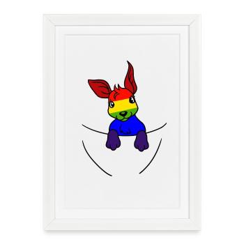 Koala LGBT Rainbow Flag Gay Pride Gay - Framed poster (27 × 37 cm) - white - Front