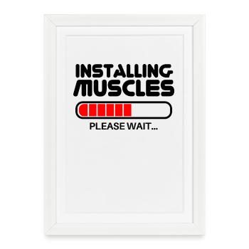 Installing Muscles - Framed poster (27 × 37 cm) - white - Front