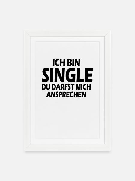 Single - Gerahmtes Poster (27 × 37 cm) - Weiß