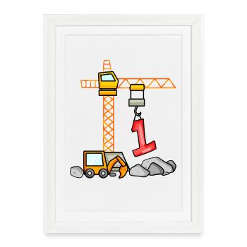 Pelle t-shirt 1 anniversaire 1 ans de garçon t-shirt - Affiche encadrée (27 × 37 cm) - blanc - Devant