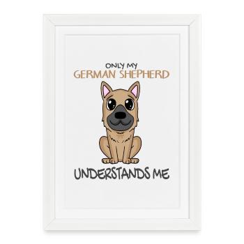 German Shepherd - Framed poster (27 × 37 cm) - white - Front
