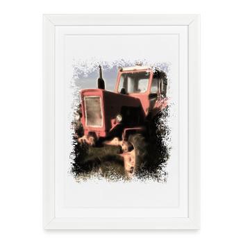 Tractor Belarus MTS 50 - Framed poster (27 × 37 cm) - white - Front