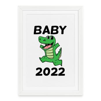 Bébé 2022 - Nouveau-Né 2022 Cadeau de bébé - Affiche encadrée (27 × 37 cm) - blanc - Devant