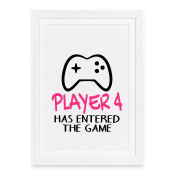 Quatrième bébé joueur 4 Bébé Enceinte - Affiche encadrée (27 × 37 cm) - blanc - Devant