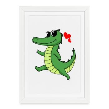 Crocodile - Affiche encadrée (27 × 37 cm) - blanc - Devant