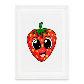 Strawberry - Framed poster (27 × 37 cm) - white - Front