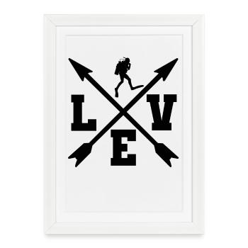Plongée sous-marine - Affiche encadrée (27 × 37 cm) - blanc - Devant