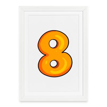 Numéro 8 - Numéro 8 - Affiche encadrée (27 × 37 cm) - blanc - Devant