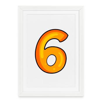 Numéro 6 - Affiche encadrée (27 × 37 cm) - blanc - Devant