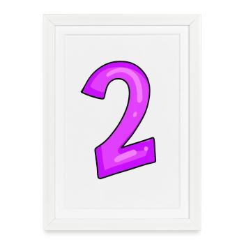 Zwei - Nummer 2 - Gerahmtes Poster (27 × 37 cm) - Weiß - Vorne