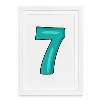 Number 7 - Framed poster (27 × 37 cm) - white - Front