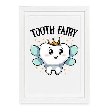 Fée des dents Dent Royale aux Ailes - Affiche encadrée (27 × 37 cm) - blanc - Devant