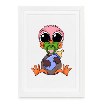 Bouquet Bébé - Affiche encadrée (27 × 37 cm) - blanc - Devant