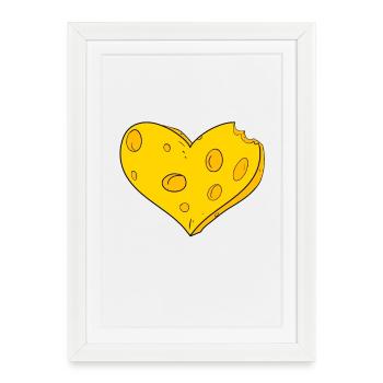 Cœur de fromage - Affiche encadrée (27 × 37 cm) - blanc - Devant