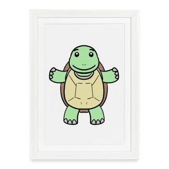Turtle - Framed poster (27 × 37 cm) - white - Front