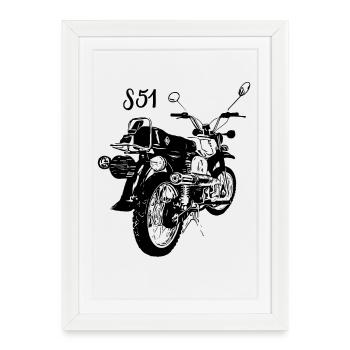 S51 - Affiche encadrée (27 × 37 cm) - blanc - Devant