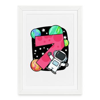 7 anniversaire garçon - 7 ans - J’ai 7 ans - Affiche encadrée (27 × 37 cm) - blanc - Devant
