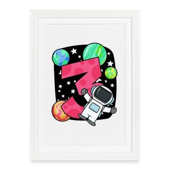 3 anniversaire garçon - 3 ans - J’ai 3 ans - Affiche encadrée (27 × 37 cm) - blanc - Devant