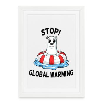 Climate Change Climate Protection - Framed poster (27 × 37 cm) - white - Front
