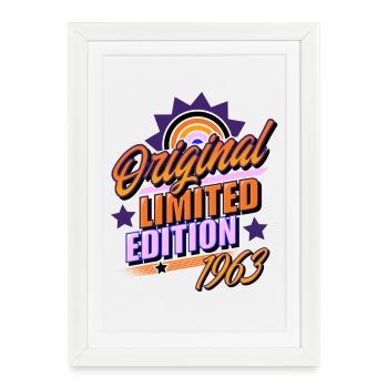 1963 Year of birth Birthday - Framed poster (27 × 37 cm) - white - Front