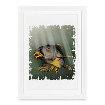 Conception de la pêche sous-marine à la carpe - Affiche encadrée (27 × 37 cm) - blanc - Devant
