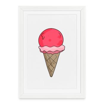 Glace - Affiche encadrée (27 × 37 cm) - blanc - Devant
