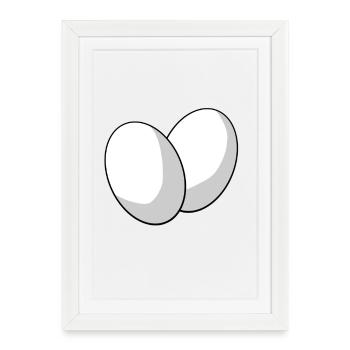 Eggs - Framed poster (27 × 37 cm) - white - Front