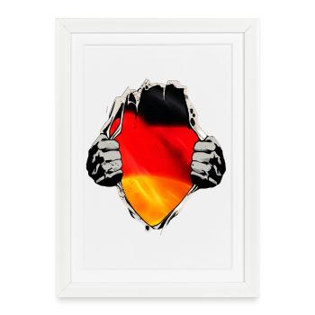 Germany flag under the shirt - Framed poster (27 × 37 cm) - white - Front
