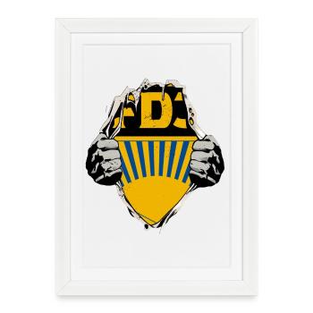 La FDJ sous la chemise - Affiche encadrée (27 × 37 cm) - blanc - Devant